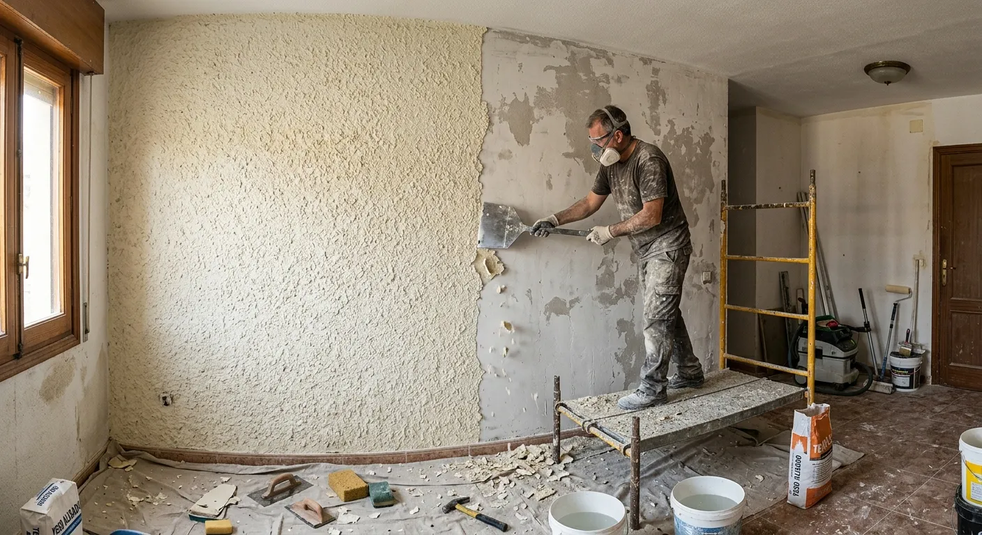 Papel pintado y gotelé: Por qué es imprescindible alisar la pared antes de colocarlo